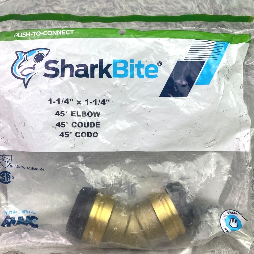 SharkBite 1-1/4 Inch 45 Degree Push To‎ Connect Elbow Plumbing Fitting